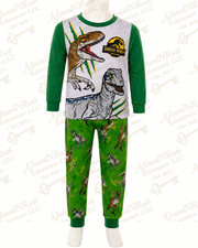 Jurassic Park Boys Dinosaur Pajama Set 2pc Long Sleeve NWT Size 4 5-6 7