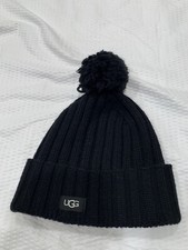 Ugg Women's Knit Logo Beanie Hat Black One Size Fits Most 