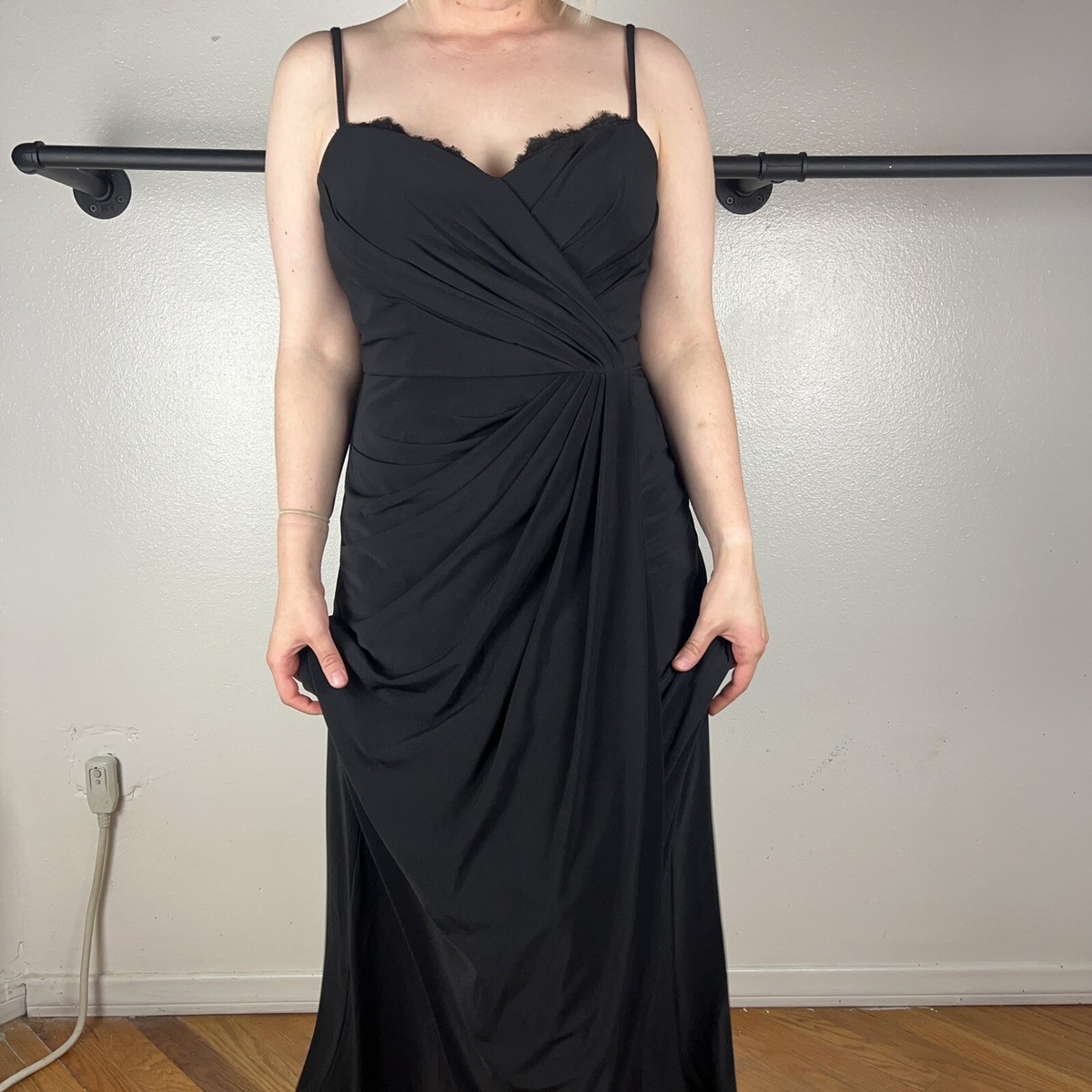 black vera wang bridesmaid dresses Elizabeth K GL1544 Prom Dress - Black main image 1