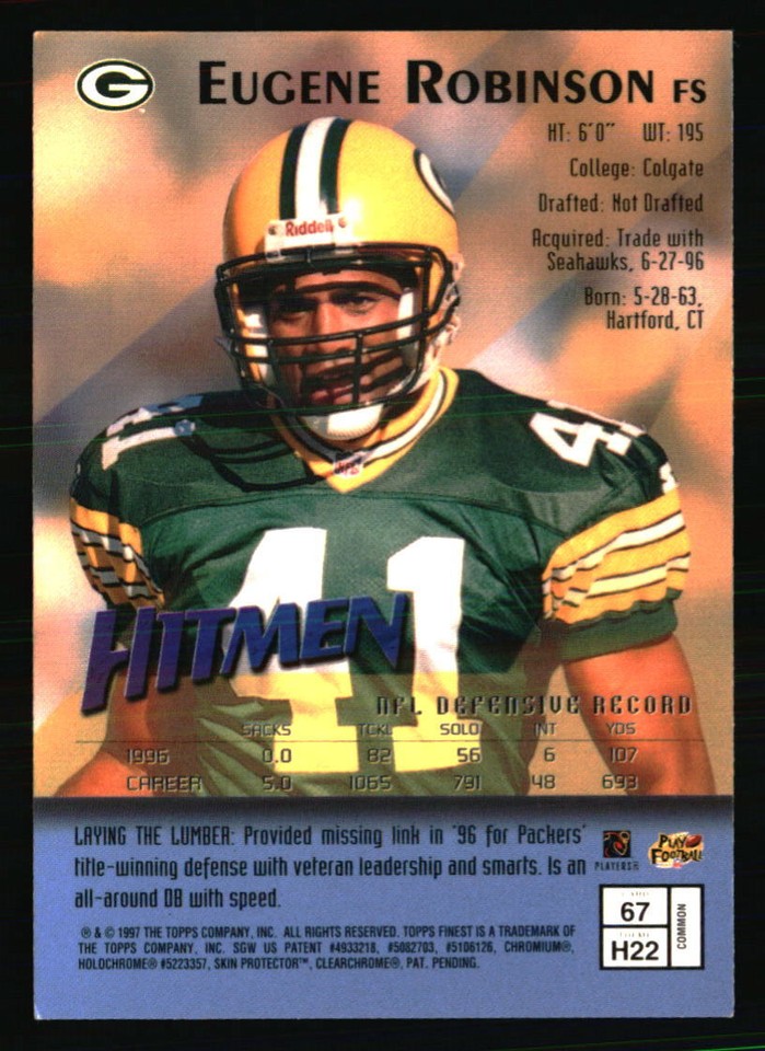Eugene Robinson 1997 Finest Hitmen 67 FOOTBALL Card eBay