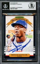 Ronald Acuna Jr. Auto 2019 Donruss Diamond Kings Card 16 Braves Beckett 16710467