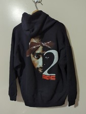 VTG Y2K Official Merch Tupac Shakur 2pac Black Hoodie Men XXL