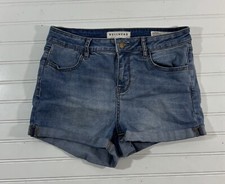 Bullhead Super Stretchy Short Shorts Denim Rolled Cuff Womens Size 29