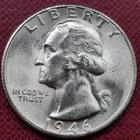 1946 S Washington Quarter BU UNC BRILLIANT UNCIRCULATED + CHEST FEATHERS #84875