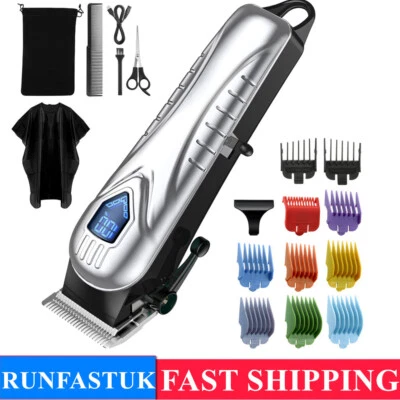 Professional Cordless Hair Clippers Trimmer Kit Men Cutting Machine Barber Salon