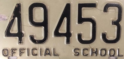 Iowa SCHOOL OFFICIAL GOVERNMENT POLICE license plate State triple 49 453 Board - Foto 5 di 10