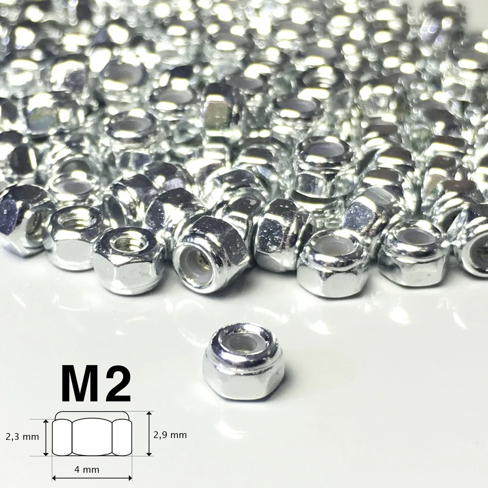 M2 M3 Stoppmutter Selbstsichernde Sicherungsmutter blank oder schwarz DIN 985 - Bild 2 von 4