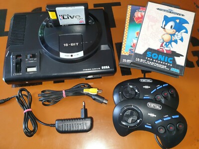 SEGA Mega Drive 1 Konsole mit Sonic the Hedgehog 1 & 2 - 2 Spieler