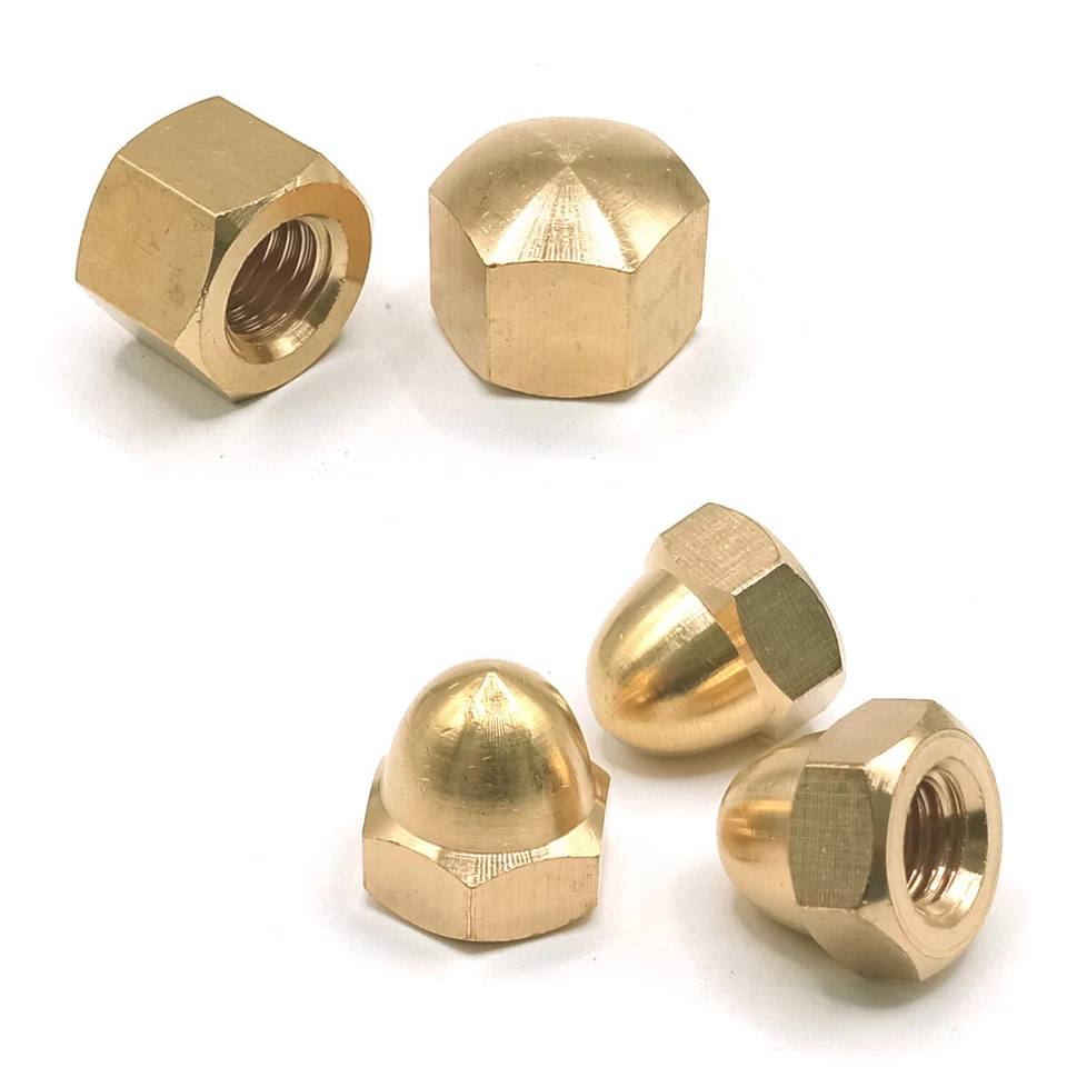 MARKENLOS Tuercas de sombrero M3 - M24 tuercas rosca métrica latón natural DIN 1587 + 917 amarillo