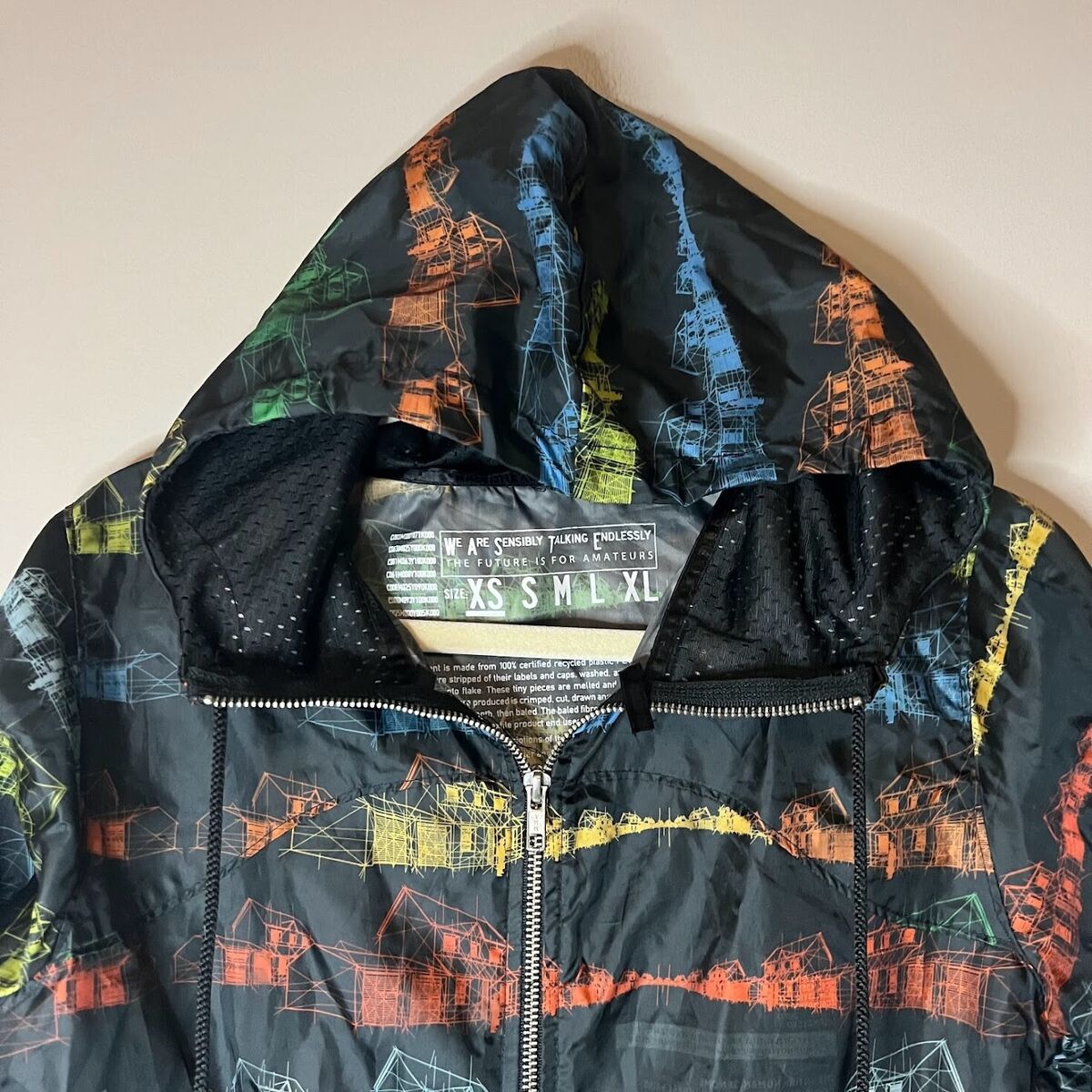 RARE Radiohead In Rainbows Windbreaker Jacket Official Waste RARE Radiohead In Rainbows Windbreaker Jacket Official Waste