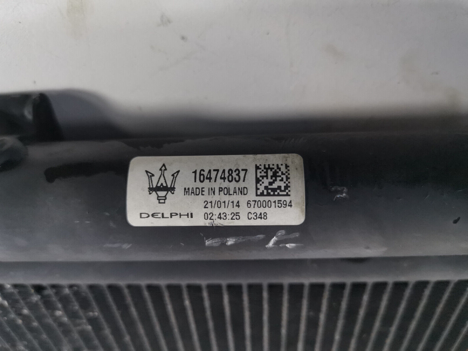 2014 - 2017 Maserati Ghibli S Q4 3.0L Front Engine AC A/C Condenser Radiator OEM