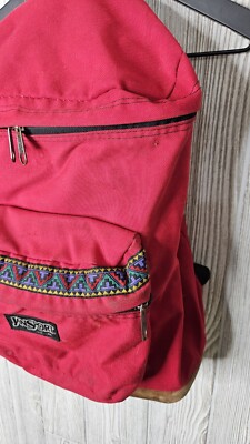 Vintage Jansport Backpack Y2K Aztec Southwest Cinch Rare Vintage 90s Jansport Made in USA Leather Bottom  main image 4