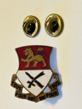 Spilla Insegna Militare USA DUI - 15° Reggimento Cavalleria - Tous Pour Un