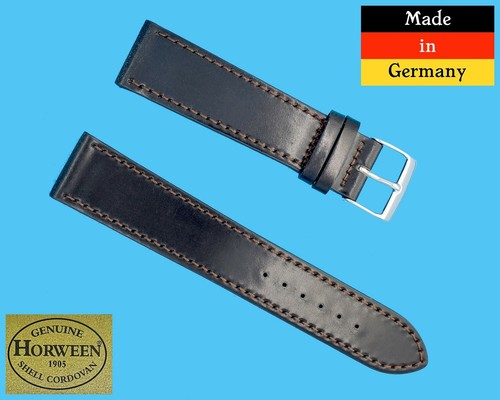 XS kurz Uhrenarmband 18, 20mm 2. Wahl Cordovan schwarz mit braune Naht !TOP! - 第 1/4 張圖片