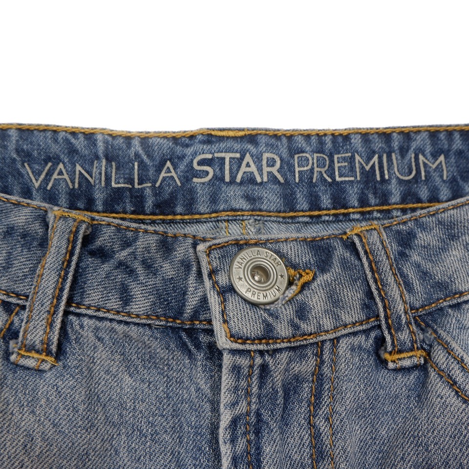Vanilla Star Denim Skirt Juniors Size 5 W28 Distressed Blue Jean Cotton