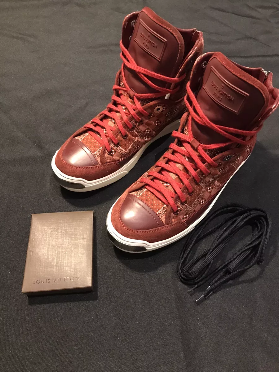 Louis Vuitton, Shoes, Louis Vuitton Denim Leather High Top Sneakers