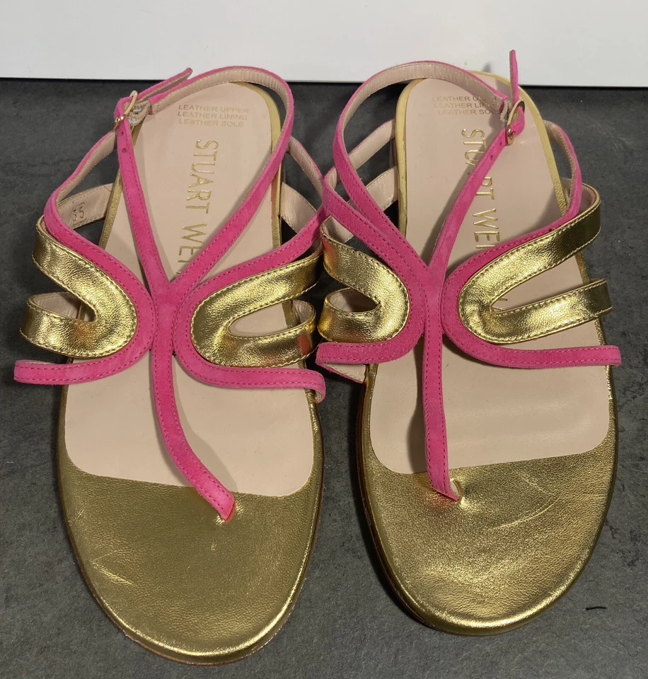 NEW STUART WEITZMAN SANDALS SIZE 35  All Leather Made In Spain - Image 3 of 4