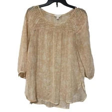 LC Lauren Conrad Glitter Semi Sheer Pink Blouse - Size XL