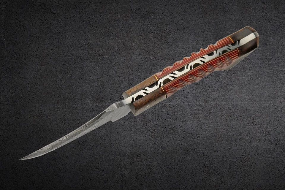 Damascus Steel Knife Fixed Blade Hunting Knife - Image 4 of 4