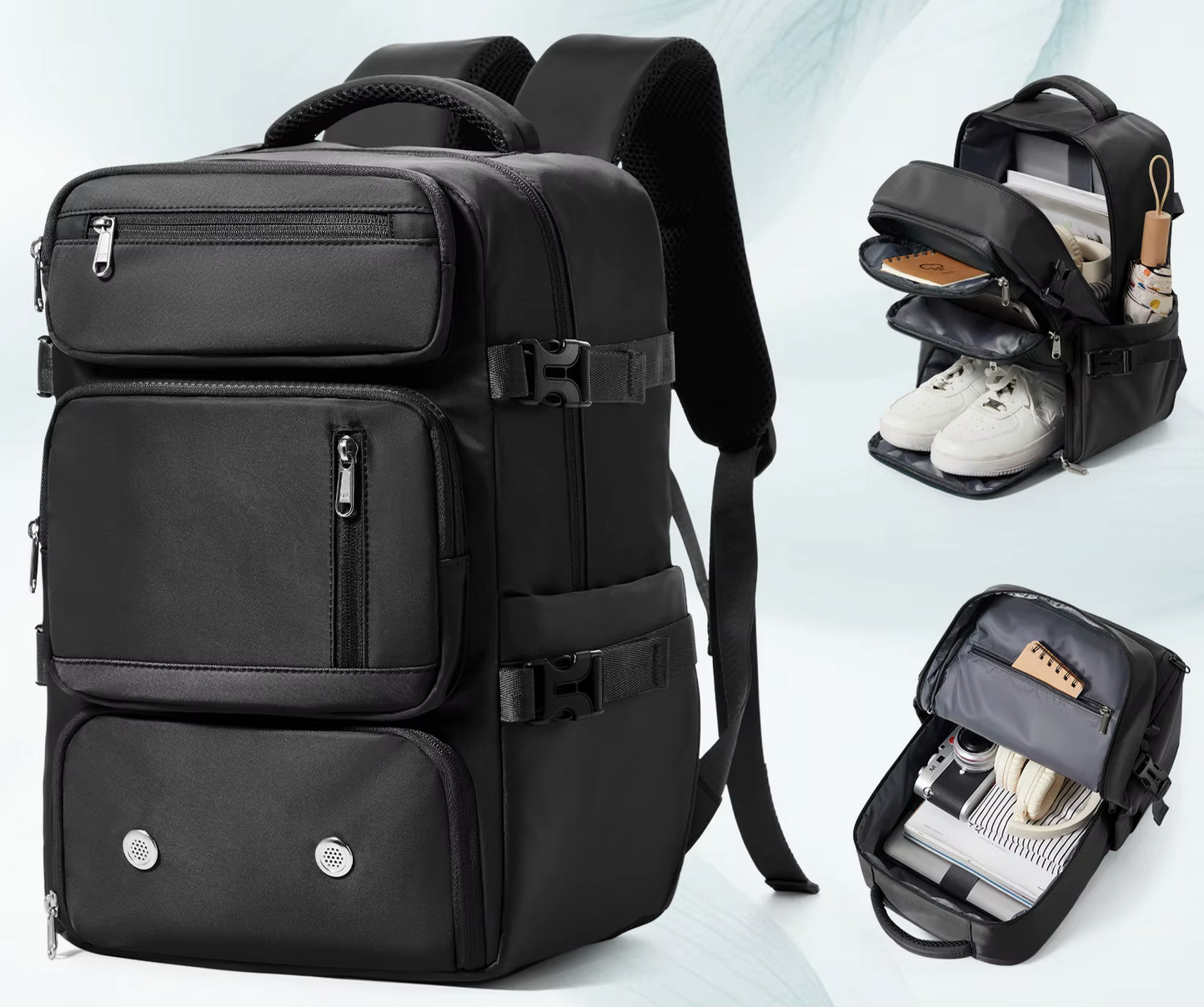 Mochila de Trabajo 40L Training Laptop Business Impermeable Negra Hombre Mujer