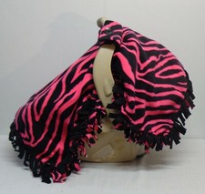 Hot Pink Zebra Fleece Infant/ Baby Car Seat Canopy/Tent/Cover Handmade