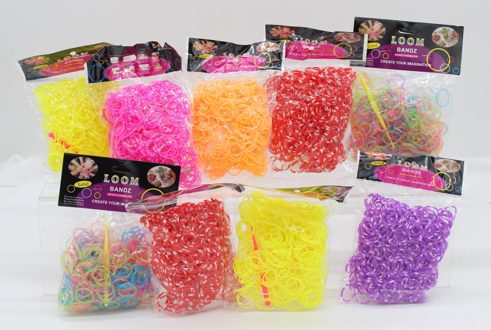 Loom Band Assorted Colours 6 packs approx 3000 Bands Bracelet Rings DIY Craft