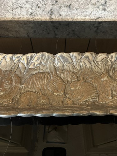 Vintage Arthur Court Bunny Rabbit Pewter Serving Tray Dish Platter 20” - Picture 3 of 6