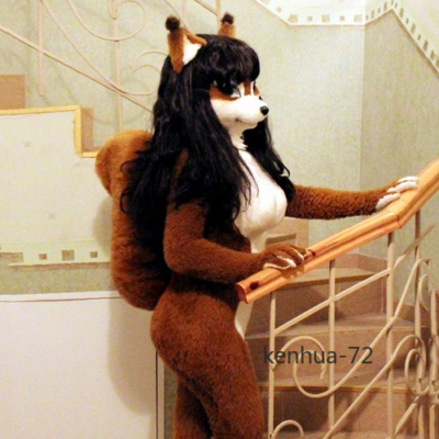 Halloween Female Fox Dog Fursuit Mascot Costume Furry Cosplay Fancy Dress  Outfit