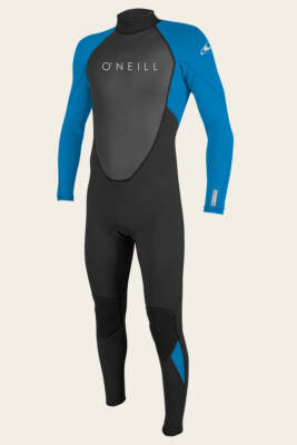 O'NEILL Men's 3/2 REACTOR Back-Zip Wetsuit - Black/Ocean - Size XLarge NWT 