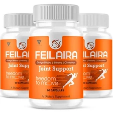 (3 Pack) Feilaira Joint Support, Feilaira Max Mobility Supplement (180 Capsules)