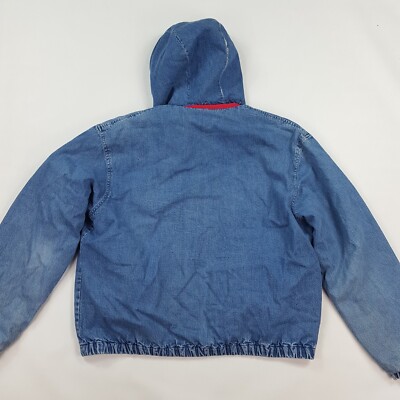 Polo Ralph Lauren Hooded Lined Men's Large Denim Jean Jacket Polo Ralph Lauren Hooded Lined Men's Large Denim Jean Jacket
