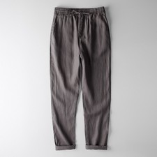 Men's Linen Pants Thin Elastic Loose Oversized Pants Straight Leg Casual Pants