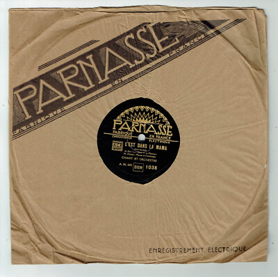 78T 25cm GESANG ORCHESTER -C'EST DANS LA MAMA -LE BISTROT DU PORT -PARNASSE 1038