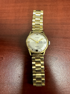 Men's Vintage Valuetex 17 Jewel Automatic Incabloc Day/Date Gold