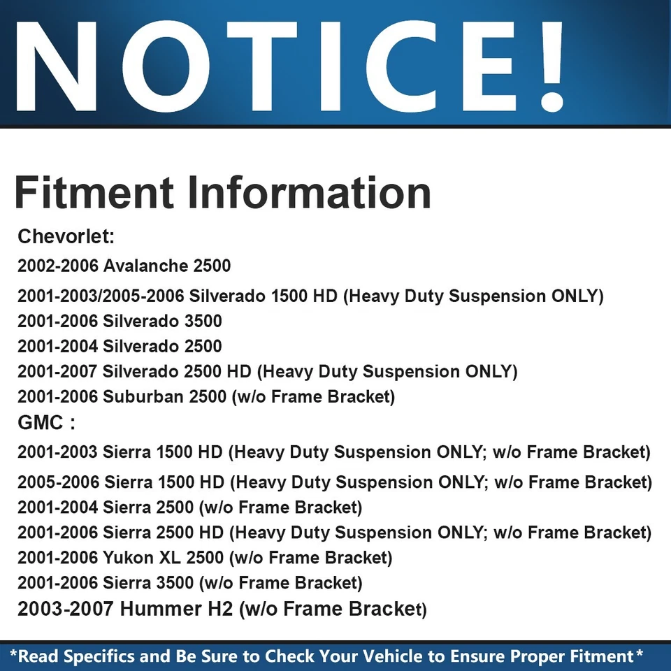 Suspensión delantera MEVOTECH OG 15 PIEZAS para Chevy GMC Silverado Sierra 2500 3500 Foto 2 de 4