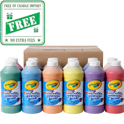 Crayola Washable Paint 12ct Bulk Set Kids Art Projects 16oz Bottles Nontoxic New