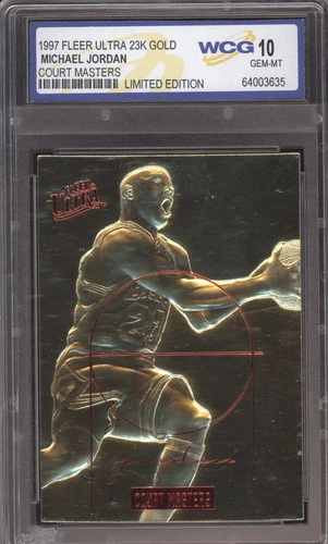 1997 Fleer Ultra 23K Gold Court Masters Michael Jordan Limited Edition WCG 10