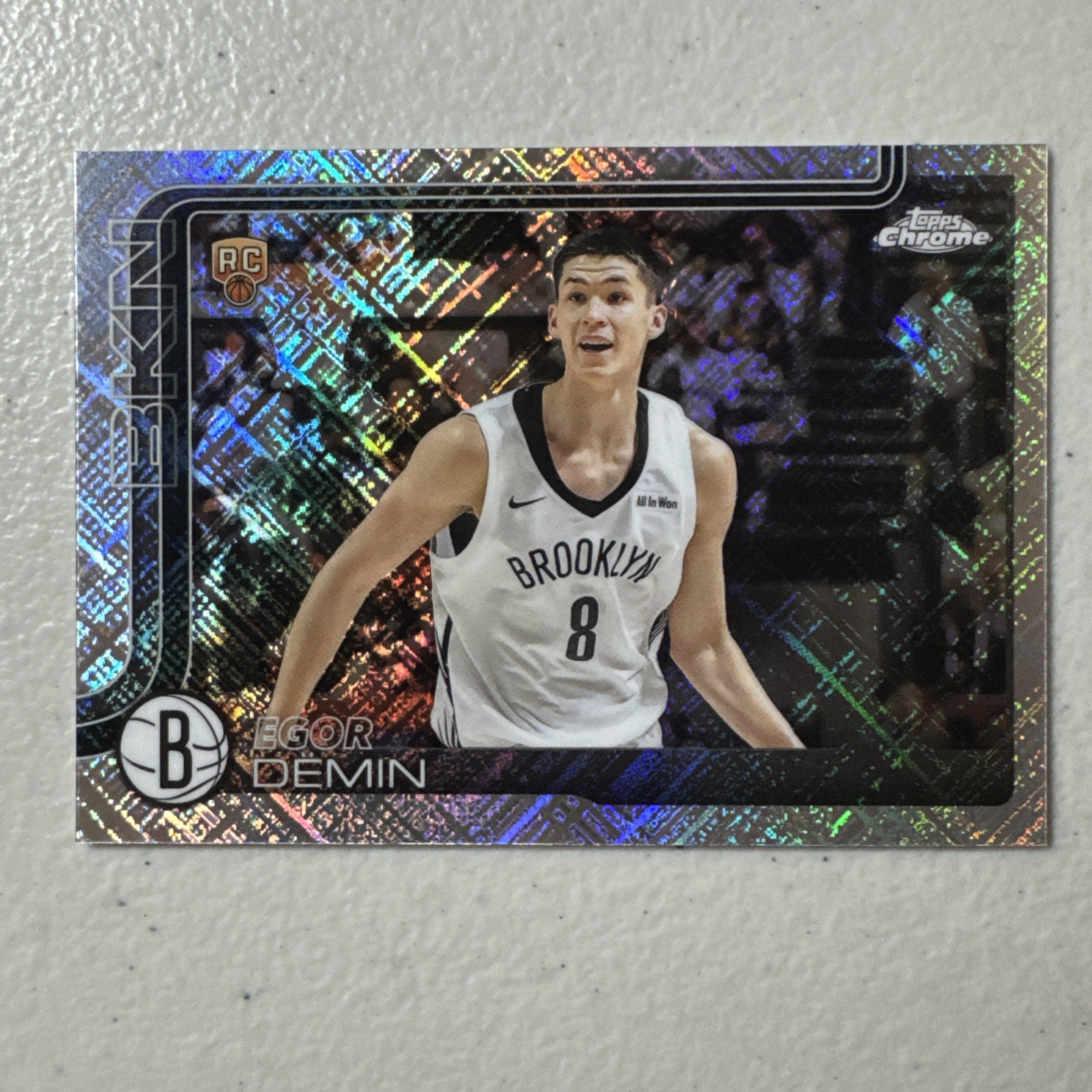 2025-26 Topps Chrome Egor Demin Skylight Refractor #258 RC Brooklyn Nets a