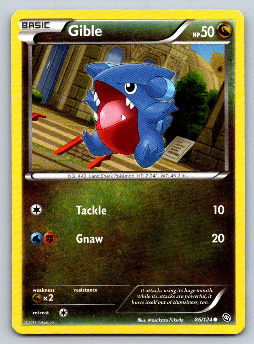 Gible 86/124 Common Dragons Exalted Pokemon Near Mint