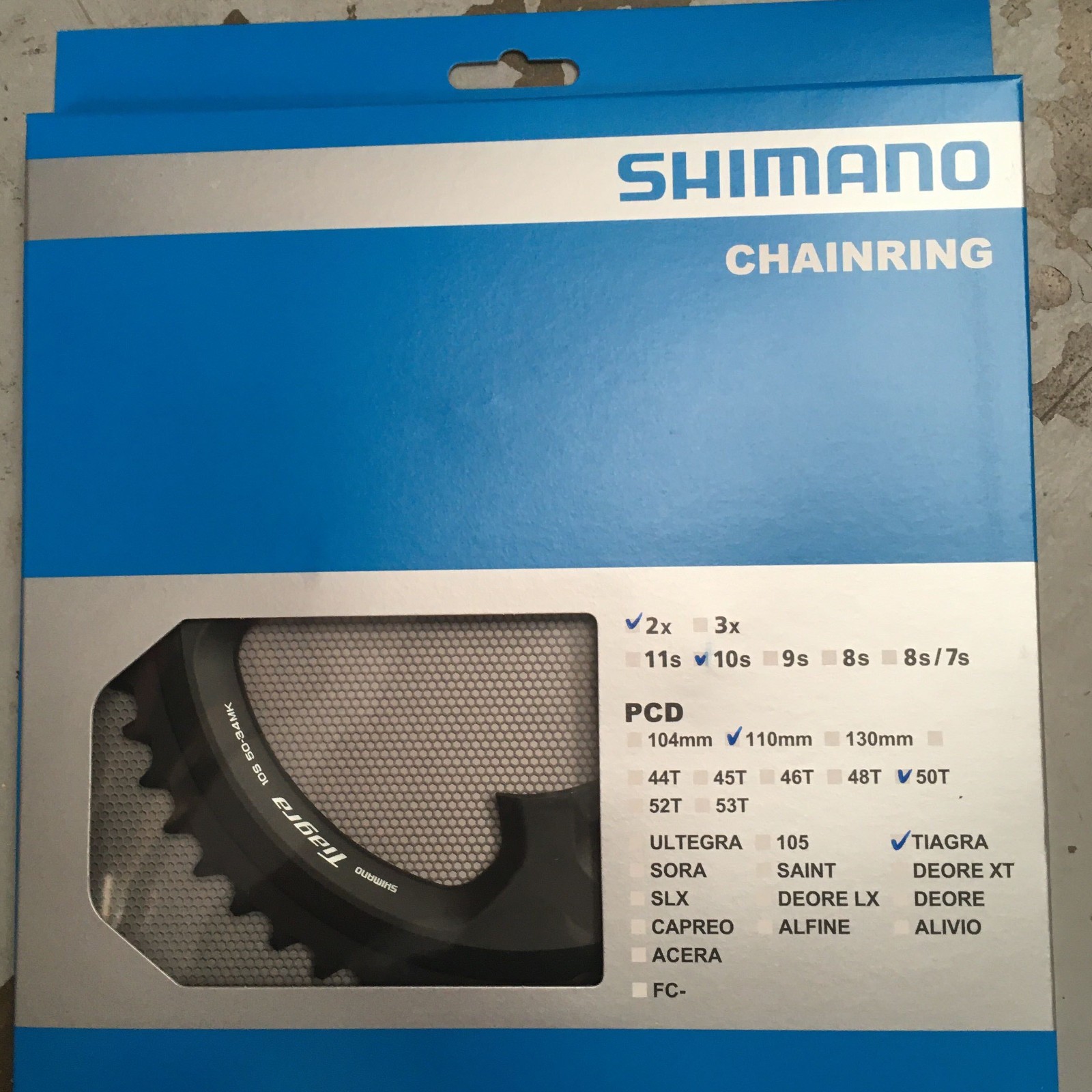 Shimano Bike Chain Ring FC4700 Tiagra Doulbe Outer Black 50T For 50/34T