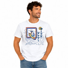 Peanuts Tokyo Snoopy Surfs Up Japan Vintage Kanji Glitch Official Men's T-Shirt