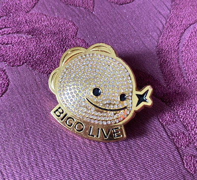 Rare BIGO LIVE DINO Gold Crystal Collectible Pin