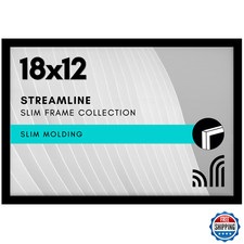 Americanflat 18x12 Picture Frame with Polished Plexiglass - Streamline Collectio