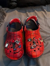 Crocs Mens Red/Black Spider-Man Graphic Clog ...