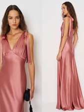 🆕 REFORMATION Pernille Silk Maxi Dress in Dried Rose Sz XL