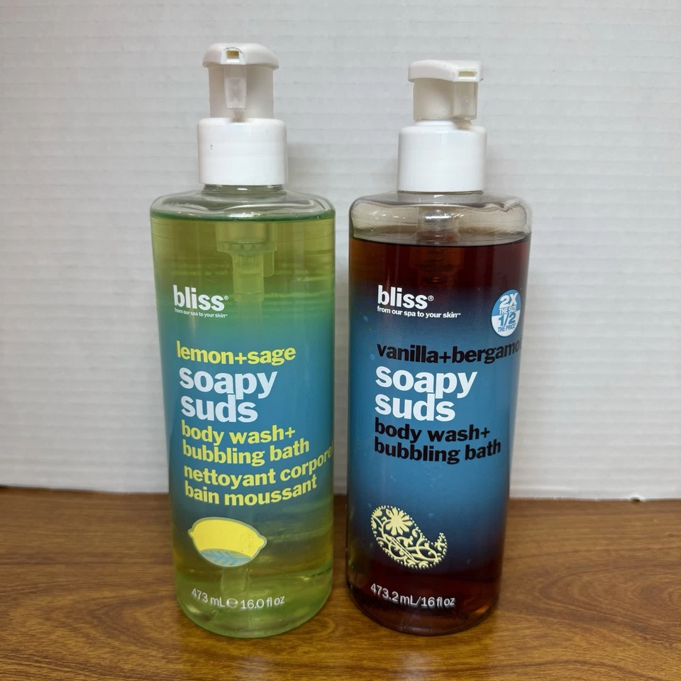 BLISS VAINILLA BERGAMOTA Y SALVIA LIMÓN ESPUMA JABÓN GEL DE BAÑO + BAÑO BURBUJEANTE Set Foto 2 de 3