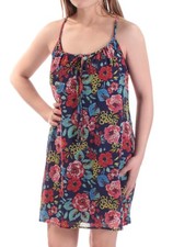 B DARLIN Womens Navy Spaghetti Strap Above The Knee Shift Dress 0