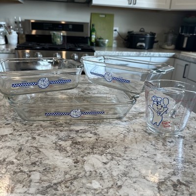 Anchor Hocking Pillsbury Doughboy Baking Dish-Loaf pan- Square Baking Dish