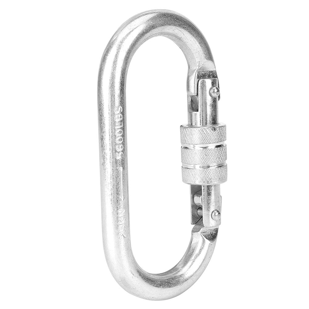 HOT 25KN Silver Outdoor Safety Lock O-shaped Buckle Rock Climbing Carabiner BA