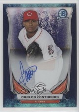 2014 Bowman Chrome Prospect Bubbles Refractor 58/99 Carlos Contreras Auto 0f8